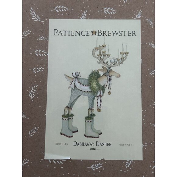 Patience Brewster Krinkles Ornament DASHAWAY DASHER Reindeer 08-30233 w/ box - Picture 2 of 7